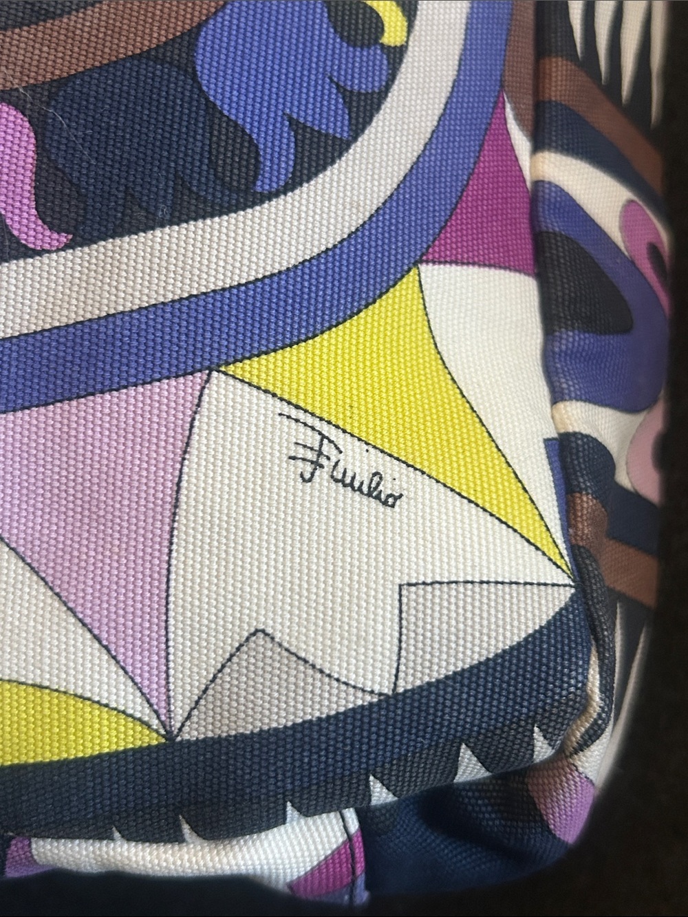 Emilio Pucci Geometric Tote in Purple & White Medium - Picture 7 of 16